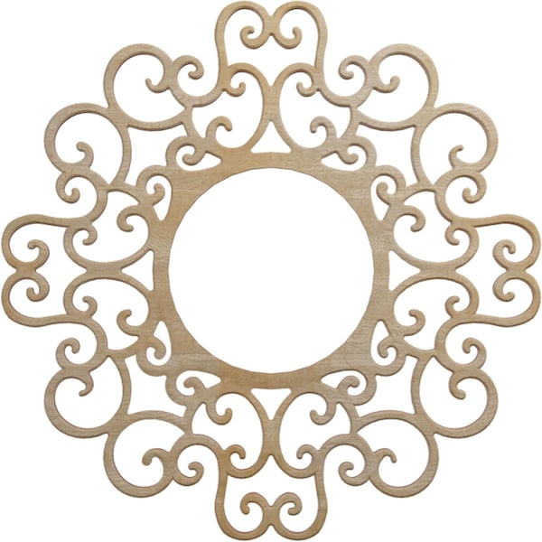 Ekena Millwork Reims Wood Fretwork Pierced Ceiling Medallion, Hickory, 18"OD x 6 7/8"ID x 3/8"T CMWP18X18X0375REHI - main